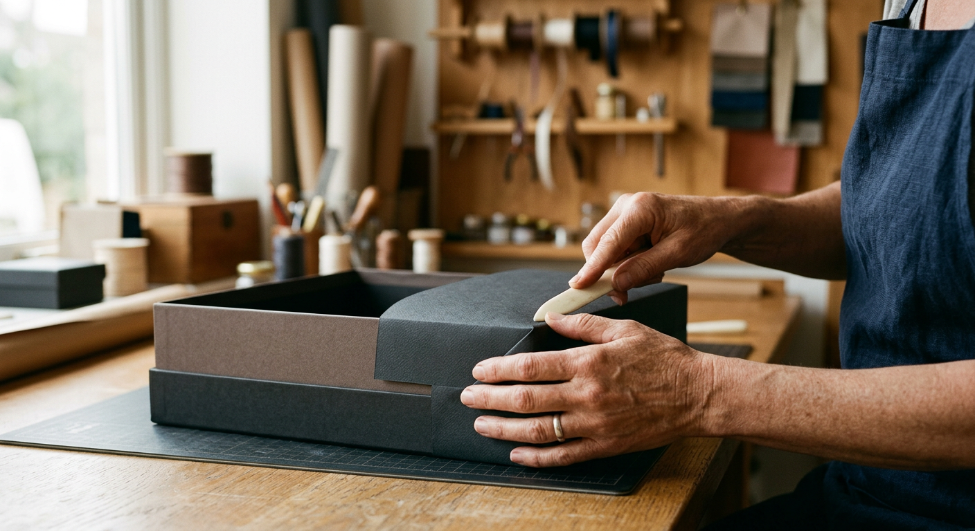 Artisan crafting premium packaging